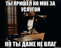 ТЫ ПРИШЕЛ КО МНЕ ЗА УСЛУГОЙ НО ТЫ ДАЖЕ НЕ ВЛАГ