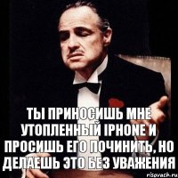 ты приносишь мне утопленный iPhone и просишь его починить, но делаешь это без уважения