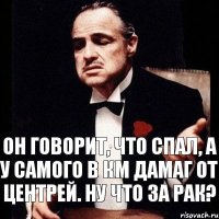 Он говорит, что спал, а у самого в КМ дамаг от центрей. Ну что за рак?