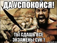 Да успокойся! Ты сдашь все экзамены сук*!