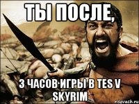 Ты после, 3 часов игры в TES V Skyrim