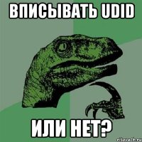 Вписывать UDID Или нет?