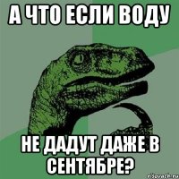 А что если воду не дадут даже в сентябре?