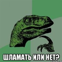  шламать или нет?