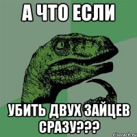 А ЧТО ЕСЛИ УБИТЬ ДВУХ ЗАЙЦЕВ СРАЗУ???