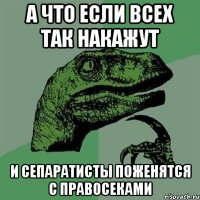 А что если всех так накажут и сепаратисты поженятся с правосеками