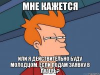 Мне кажется или я действительно буду молодцом, если подам заявку в лагерь?