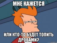 Мне кажется или кто-то будет топить дровами?