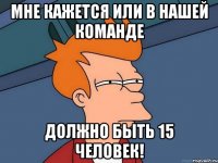 мне кажется или в нашей команде должно быть 15 человек!