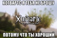 Хогвартс я тебя не брошу потому что ты хороший