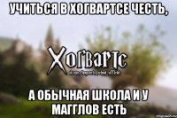 Учиться в Хогвартсе честь, а обычная школа и у магглов есть