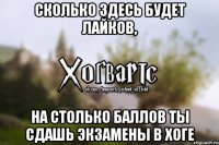 Сколько здесь будет лайков, на столько баллов ты сдашь экзамены в Хоге