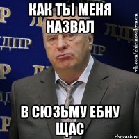 Как ты меня назвал В сюзьму ебну щас