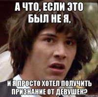 А ЧТО, ЕСЛИ ЭТО БЫЛ НЕ Я, И Я ПРОСТО ХОТЕЛ ПОЛУЧИТЬ ПРИЗНАНИЕ ОТ ДЕВУШЕК?