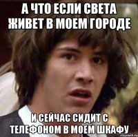 А ЧТО ЕСЛИ СВЕТА ЖИВЕТ В МОЕМ ГОРОДЕ И СЕЙЧАС СИДИТ С ТЕЛЕФОНОМ В МОЕМ ШКАФУ