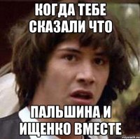 Когда тебе сказали что Пальшина и ищенко вместе