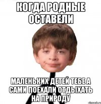 когда родные оставели маленьких детей тебе а сами поехали отдыхать на природу