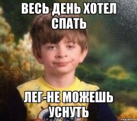 весь день хотел спать лег-не можешь уснуть