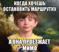 Когда хочешь остановить маршрутку а она проезжает мимо