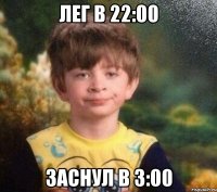 Лег в 22:00 Заснул в 3:00