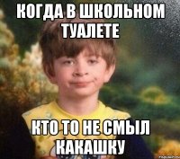 Когда в школьном туалете Кто то не смыл какашку