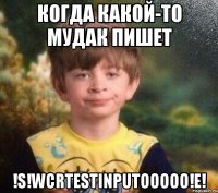 Когда какой-то мудак пишет !S!WCRTESTinputooooo!e!