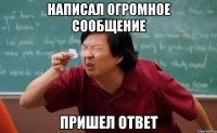 написал огромное сообщение пришел ответ