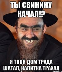 ты свинину качал!? я твой дом труда шатал, калитка трахал