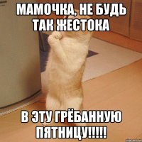 мамочка, не будь так жестока в эту грёбанную пятницу!!!!!