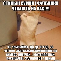 Стильні сумки і футболки чекають на вас!!!! Не забуваймо, що до 15 год. 26 червня, збирається замовлення по сумках, клатчах... і футболочках. Поспішайте, залишився 1 день!!!