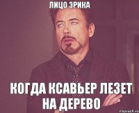 ЛИЦО ЭРИКА КОГДА КСАВЬЕР ЛЕЗЕТ НА ДЕРЕВО