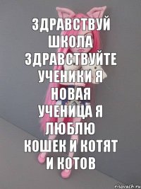 здравствуй школа здравствуйте ученики я новая ученица я люблю кошек и котят и котов