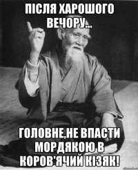 Після харошого вечору... Головне,не впасти мордякою в коров'ячий кізяк!