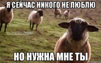 я сейчас никого не люблю но нужна мне ты