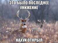 Это было последнее унижение нахуй открыл