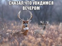 Сказал,что увидимся вечером 