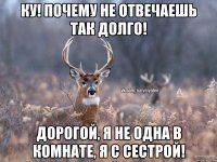 Ку! Почему не отвечаешь так долго! Дорогой, я не одна в комнате, я с сестрой!