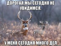 Дорогая.Мы сегодня не увидимся. У меня сегодня много дел