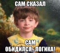 сам сказал сам обидился...логика!