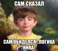 сам сказал сам обиделся...логика Ника!