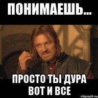 Понимаешь... Просто ты дура вот и все