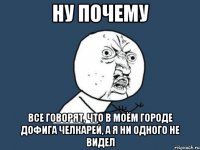 ну почему все говорят, что в моём городе дофига челкарей, а я ни одного не видел