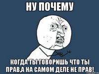 Ну почему Когда ты говоришь что ты прав,а на самом деле не прав!