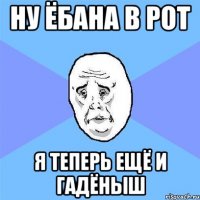 Ну ёбана в рот я теперь ещё и гадёныш