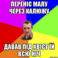 переніс малу через калюжу давав під хвіст їй всю ніч