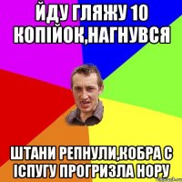 йду гляжу 10 копійок,нагнувся штани репнули,кобра с іспугу прогризла нору