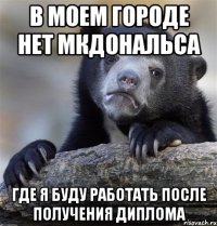 В МОЕМ ГОРОДЕ НЕТ МКДОНАЛЬСА ГДЕ Я БУДУ РАБОТАТЬ ПОСЛЕ ПОЛУЧЕНИЯ ДИПЛОМА