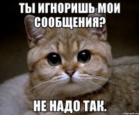 Ты игноришь мои сообщения? Не надо так.