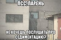 Псс, парень Не хочешь послушать про седиментацию?