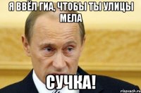 я ввёл ГИА, чтобы ты улицы мела Сучка!